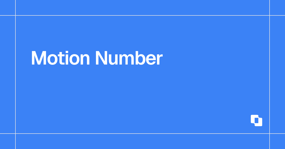 Motion Number | UI Layouts